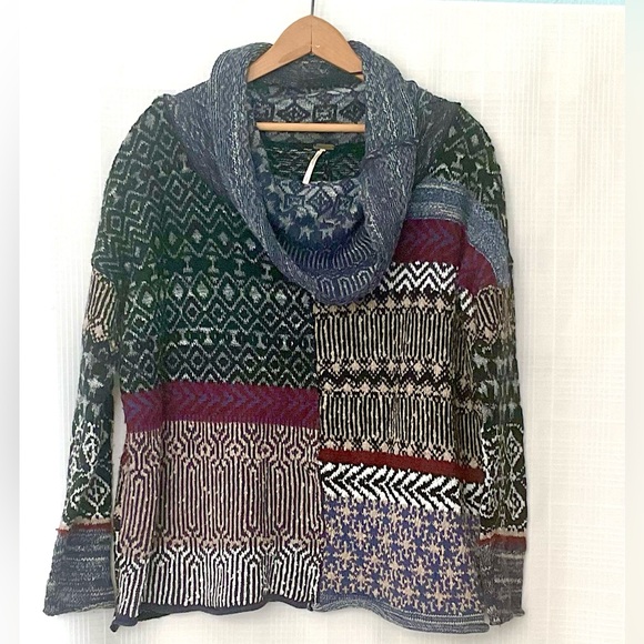 Free People Sweaters - Free People multi color Cowl Neck Sweater